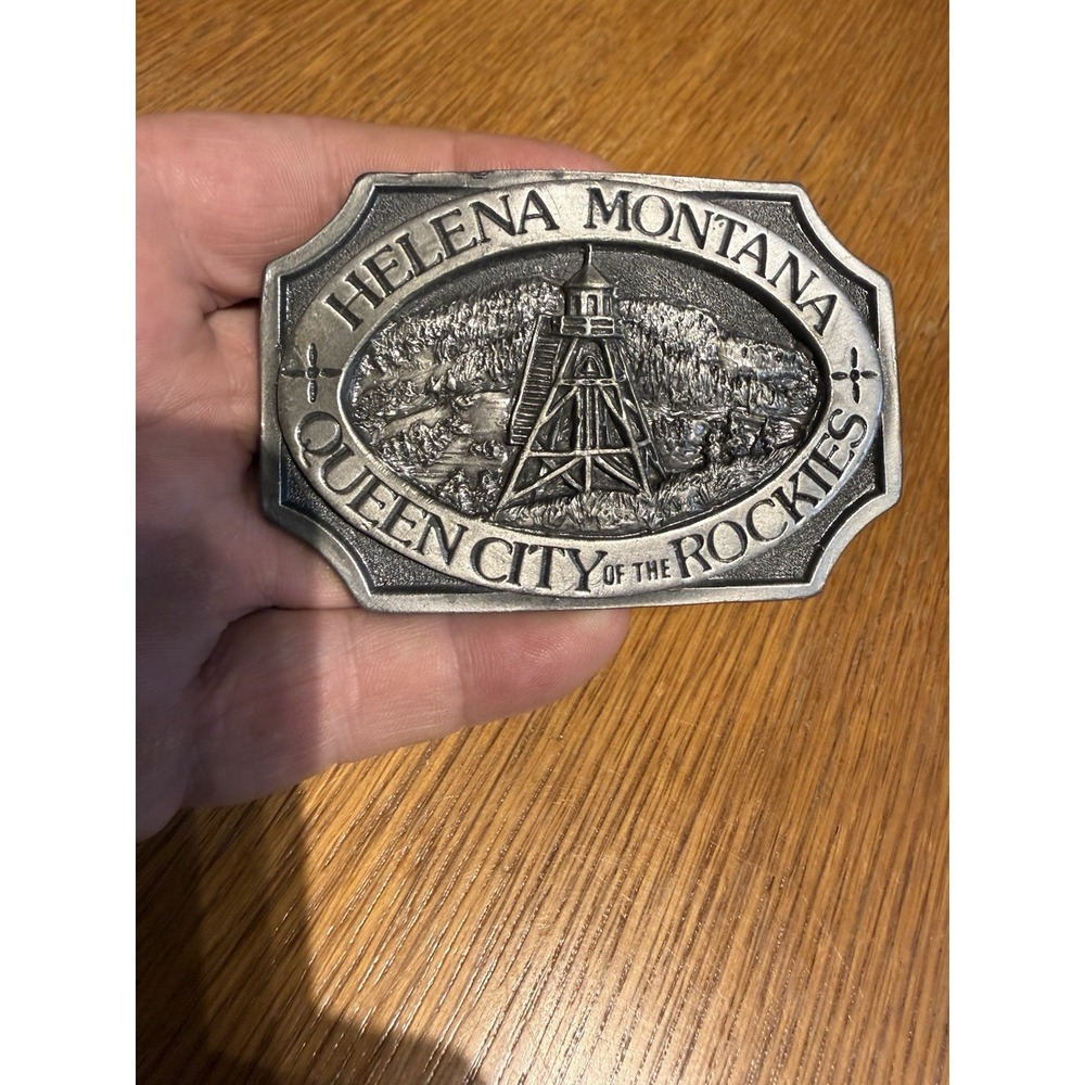 Helena Montana Guardian Of The Gulch Belt Buckle Ltd Ed 480/1000 Silver Star 42"
